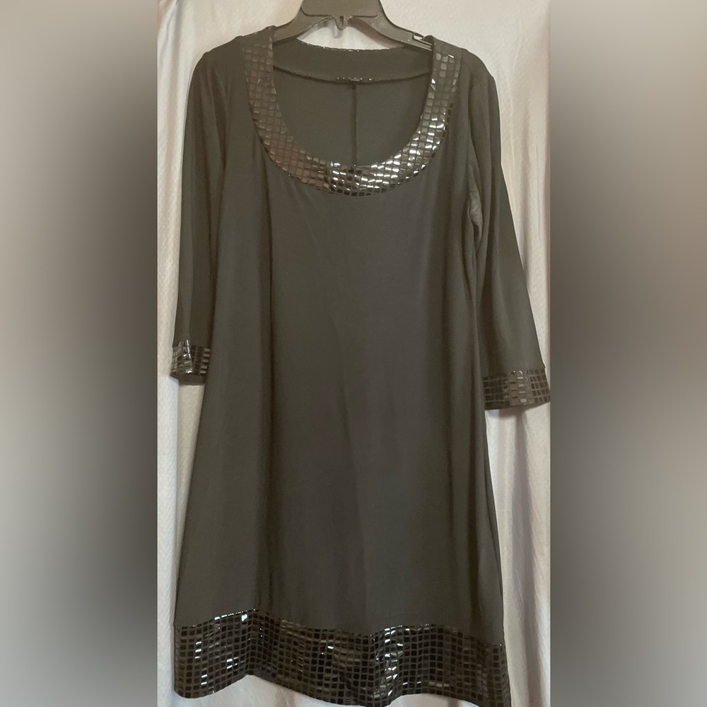 Tiana B. Black Dress with Silver Accents